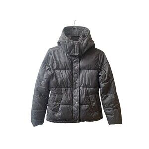 Hollister Women's Puffer Collection Charcoal Gray Hooded Coat Size XS Jacket EUC